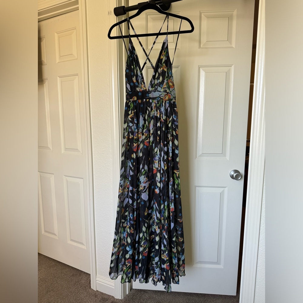 Meghan LA Sleeveless Maxi Dress Wildflower Navy